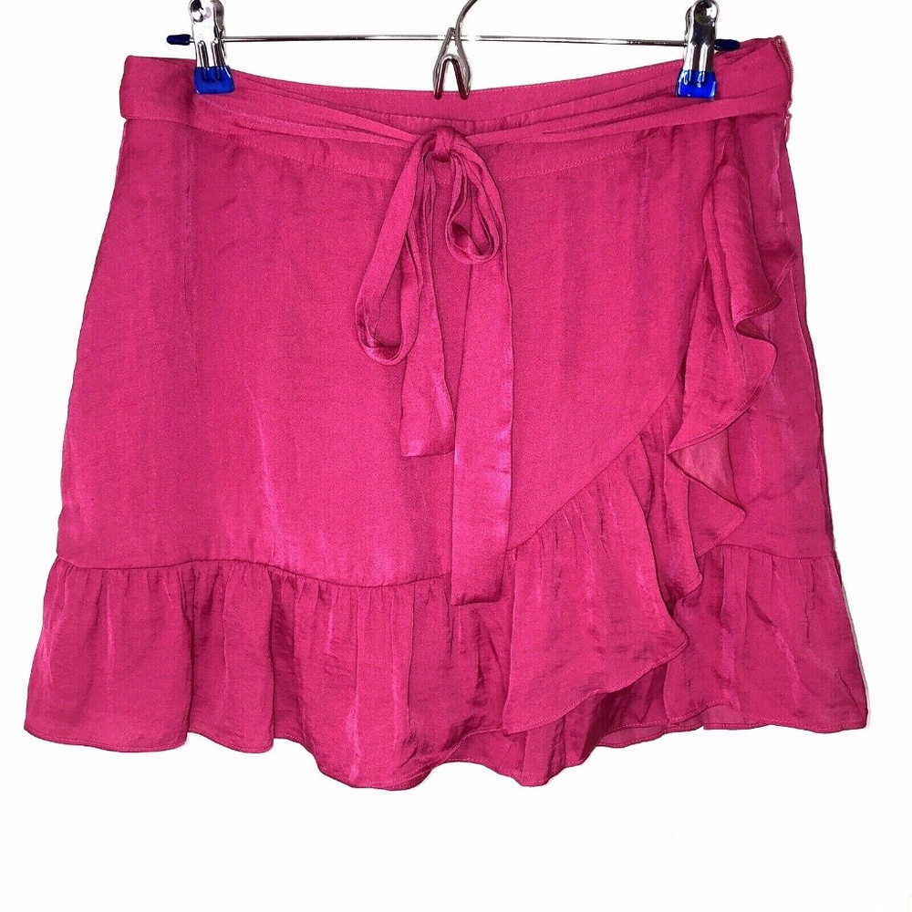 Naked Zebra Hot Pink Ruffled Mini Skirt Size Large